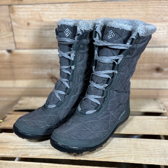Columbia Minx Mid II, Womens 7, Grey Waterproof 200g Faux Fur Winter Boot - Picture 7 of 14